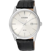 Citizen 남성용 시계 석영 스테인레스 스틸 가죽 밴드 캐주얼 시계 블랙 (모델 : BI5000-01A) []
