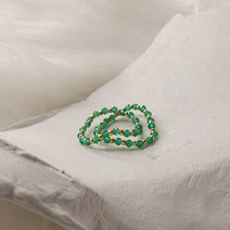 1+1 천연 원석 비즈 그린마노 레이어드 반지