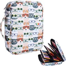 프리즈마 유성 애니메이션 색연필 파우치 케이스 166색 220색 대용량 캠퍼스 천 필통, 블랙166홀