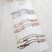 유광 물결 헤어 실핀 6개 세트