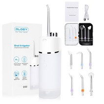 물치실 치간 세정기 워터 치실 픽 무선 구강 세척기 가정용 스케일링 oloey new irrigator 휴대용 치아 청소기 telescoping water flosser usb, 보관함 포함