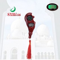 SXH5136 공장 LED 나침반 나무 색상 디지털 Tasbih 구슬 묵주와 도매 전자 집계 카운터, [02] Wooden Red