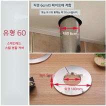 스테인레스 보일러 연통 배관 파이프 부품 온수기 배연관 구멍 커버, 스테인레스스틸스플릿60