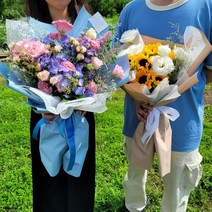 생화 꽃다발 기념일 프로포즈 꽃배달서비스 농장직송, 대-블루톤-가방(대)