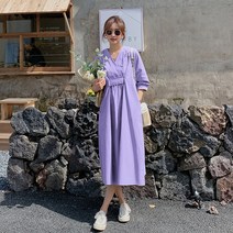 아보카도 그린 v 넥 드레스 여성 2023 여름 새로운 프랑스 스타일 느슨한 디자인 느낌 숲 5/7 슬리브 롱 스커트 퀸잇 시크릿라벨 쥬시쥬디