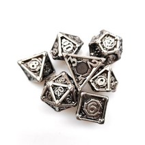 Rollooo 켈틱 매듭 금속 주사위 세트 구리 및 그린 DND D&D 롤플레잉 게임용, Mechanical