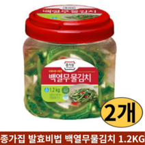 {아이스박스} 종가집 아삭 백열무 물김치 열무김치 발효비법 100% 국산 1.2KG(PET), 2개