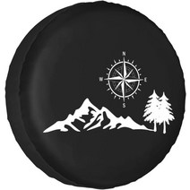 네이처 마운틴 스페어 타이어 커버 나침반 캠핑 방수 휠 프로텍터 여행 트레일러 RV SUV 트럭용, 02 02_04 17inch