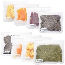 Sulimy Reusable Storage Bags 8pcs Sandwich Half Gallon Bags Airtight Freezer Bag PEVA Leakproof Wash, 1