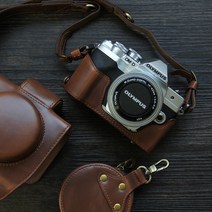 카메라 가죽 전용 가방 케이스 미러리스 DSLR 올림푸스 em10 4세대 커버, 04 블랙 진피[베이스] EM10 IV