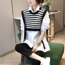 무드무드 라이프 니트조끼 셔츠 SET