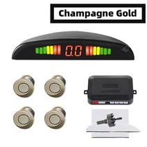 주차센서 후방감지기 차량검지기 주차 센서 자동차 키트 LED 디스플레이 4 22mm 백라이트 역방향 백업 레이, 05 Champagne Gold