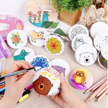 민화샵 패브릭손거울 손거울만들기 미니손거울 손거울제작, 모란손거울