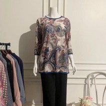 포라리 포라리 매쉬 라운드 블라우스 L125240 (엄마 옷 선물/할머니 옷 선물)