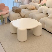 북유럽 거실 테이블 크림 티비 원형 테이블, S