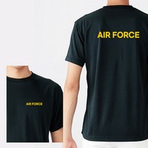 라운드 반팔 AIR FORCE 커스텀 옐로우 쿨 티셔츠길단 유니폼 유니폼제작 커스텀 커스텀티셔츠 티셔츠제작 굿즈 굿즈제작 주문제작