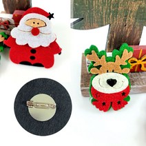 설렘하우스 크리스마스 산타 루돌프 코사주 브로치 브로찌 산타브로치 브로치
