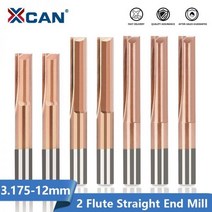 드릴날 밀링 커터 비트 XCAN 스트레이트 3175 12mm 2 플루트 TiCN 코팅 카바이드 엔드 밀 CNC 기계 라우터 공구 229128, 10x10x52, 1개