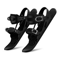 숏스키 세트 인라인스키 플레이트 블레이드 짧은 스키 미니 스노우 보드 스케이트 성인 남녀, 블랙, 39cm