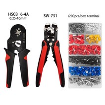 전기 압착 공구 키트 HSC8 6-4A 플라이어 다기능 와이어 스트리퍼 관형 터미널 블록 용, 08 hsc8 sw731 1200pcs