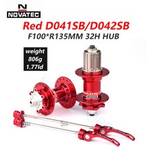 novatec d041sb d042sb 허브 로드 mtb 자전거 디스크 카드 브레이크 허브 283236 구멍 레드 블랙 891011 스피드 마운틴 베어링 허브, 페어 32h 레드