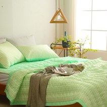 시어서커 접촉냉감 냉장고 체크 여름이불세트