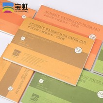 바오홍 수채화도화지 Baohong 전문 수채화 종이 100 면 20 매 아티스트 책 패드 그림 미술 용품 300g, 7.260 x260 mm - Fine Grain