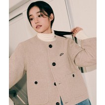 LEE 우먼 울혼방 라운드넥 숏 코트 아이보리 Woman Wool Round Neck Short Coat Ivory LE2304CT60IV