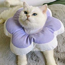 고양이 수술 후 방수 쿠션 꽃모양 넥카라 푸들 애견, 핑크(S)