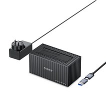 오리코 USB3.2 10Gbps C타입 2베이 HDD SSD 클론 도킹스테이션, 1베이-(9618C3)