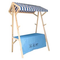 플리마켓매대 팝업샵 폴딩테이블 가판대 진열대 행사, 1개, 파란색과 흰색 150x60x200