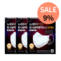 네퓨어 새부리형 KF94 컬러 끈조절 마스크 60매형, 화이트 대형 60매