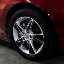 AutoClub 현대 아반떼MD 16인치 홀로그램 휠스티커 카본 데칼 용품 시트지 랩핑 마스크 튜닝 커버, 16인치_유광헤어라인실버