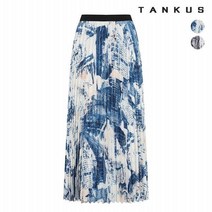 탱커스 여성 풀 밴딩 프린팅 플리츠 스커트