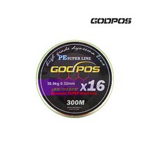 갓포스 PE 5색 16합사 300M 합사 낚시줄 1호-6호 고강도 다이니마, 갓포스 5색 PE 16합사 300M, 3호