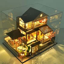 하울의움직이는성 오르골 만들기 하우스 조립 diy, 도구 접착제 + LED 조명 +음악+먼지커버