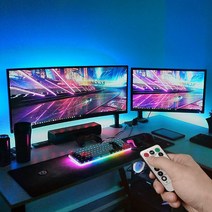 붙이는 틱톡 조명 감성 컴퓨터방 인테리어 꾸미기 RGB LED 간접 게이밍 모니터 PC방 책상 무드등 간편설치, 01-1.모니터 튜닝세트16컬러 일반형컬러세트