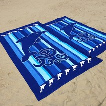 커플형 비치타올 수영장 바닷가 캠핑장 대형 특대형SET 물놀이타올, 점핑돌핀SET