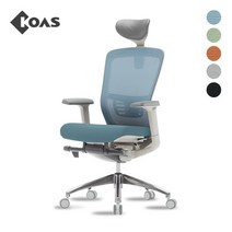 [코아스]에르체 메쉬의자 헤드포함 (블루 외 4색 중 택1) OSCH0800HAA, 등판 블루+좌방석 패브릭