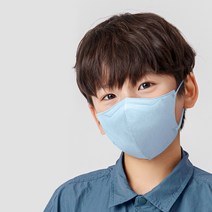 CLA 슬림핏 소형 어린이 키즈 새부리형 2D 컬러 국산 4중 MB필터 마스크, 25매, 시에라블루