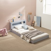 더릭스홈 슬리핑 LED 조명 어린이 아동 저상형 침대프레임 슈퍼싱글(SS), 스카이블루