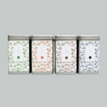 생활만 메탈 틴케이스 커피 티백 녹차 정리 보관 수납함, 1개, 모던리프 라벨