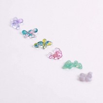 가배리본 4x6mm 석류씨 투명 구멍장식 5개 비녀재료 귀걸이재료 원석/우드/알장식, 라이트그린