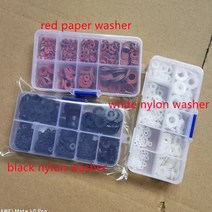 500pcs m2 m2.5 m3 m4 m5 m6 m8 검정 또는 흰색 플라스틱 나일론 와셔 빨간 종이 평면 절연 와셔 씰 개스킷 링, 흰색 500pcs 키트