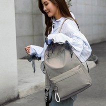 꼬리별 데일리 캐주얼 레터링 백팩(그레이) 생활잡화