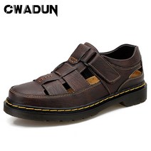 Cwadun 남성 샌들 남자 캐주얼 가죽 여름 240-290mm