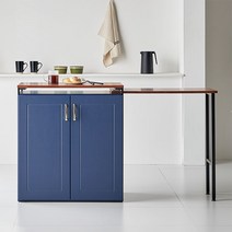 블랑누보 렌느 800 아일랜드 홈바 좁은 주방 식탁 다용도 확장형 홈카페 테이블 간이 보조 조리대, 딥블루(LPM홈바800)