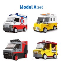 데쿨 풀백 미니카 레고 호환 블록, Model A set 22001-22004, 쿠팡 Model A set