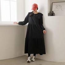 퓨리탄 칼라 캉캉 원피스 1111817DRESS SET 쉬폰 레이스원피스 블랙 Black 크림베이지 Cream Beige 모카베이