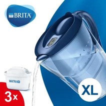 정수기 필터 연수기 BRITA Marella XL 워터 용기 35L 3X MAXTRA 카트리지 포함 흰색 파란색 가정용 주방, 없음, BRITA Marella XL Blue 3 F